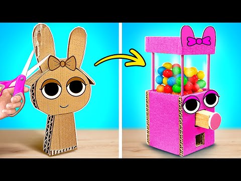 ¡Crea tu propia máquina de dulces de cartón SPRUNKI! 🩷🍬 Manualidades de papel para ti