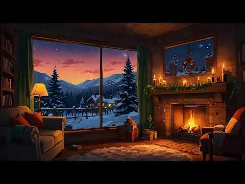 🔥Christmas Cozy Fireplace Ambiance & Lofi Piano Music | Relaxing Study and Chill 🔥