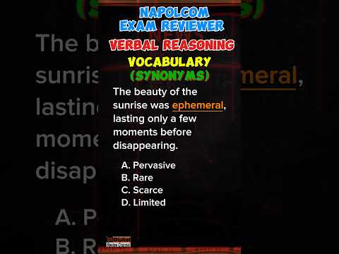 Reviewer for Napolcom Exam | Verbal Reasoning - Synonyms #vocabulary #examreviewer