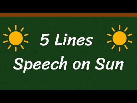 Sun Short 5 Lines Speech in English || 5 Lines Speech on Sun