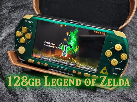 Green 128gb PSP 3000 Zelda edition