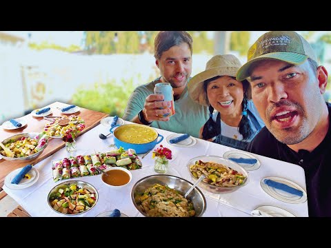 Cooking an Entire Thai Dinner From The Garden!