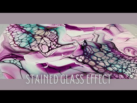 #171 Beautiful Stained Glass Effect Swipe Transfer Swipe | Acrylic Pour Painting | Fluid Painting