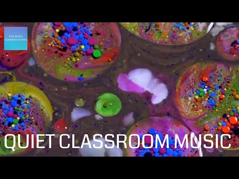 Quiet Music For Kids In The Classroom - swirling paint, mesmerizing patterns, sensory video for ADHD