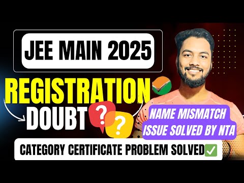 Live✅ Jee Main 2025 Registration Doubt|Jee Main 2025 Category Certificate For Registration