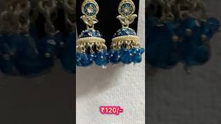 Royal Blue Kundan Meenakari Jhumka/Jimkki..