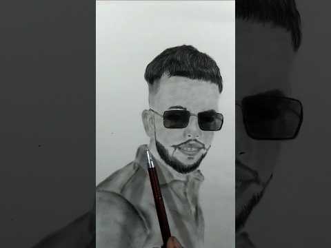 Boys' artwork and charcoal sketch portrait drawing realistic draw comment mein batao kaun hai