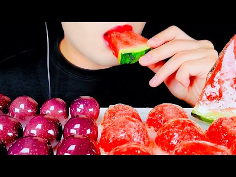 ASMR, Mukbang Crunchy Candied Fruit Tanghulu Eating Vlog. 바삭한 설탕에 절인 과일 탕후루 @jejeasmr7707