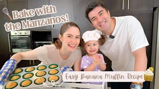 BAKE with the MANZANOS! | EASY BANANA MUFFIN RECIPE | Jessy Mendiola