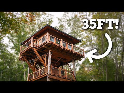 Levi Kelly Stays Inside a Unique 35FT WatchTower Tiny House!