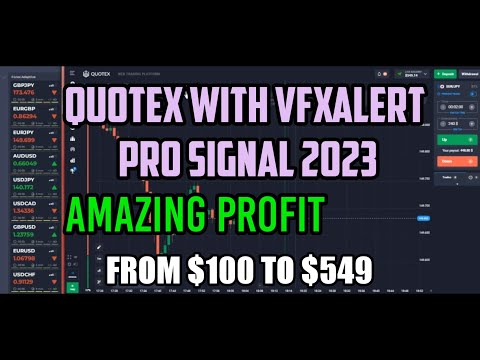 Quotex With VfxAlert pro - Amazing Profit From $100 to $549 - Quotex trading strategy