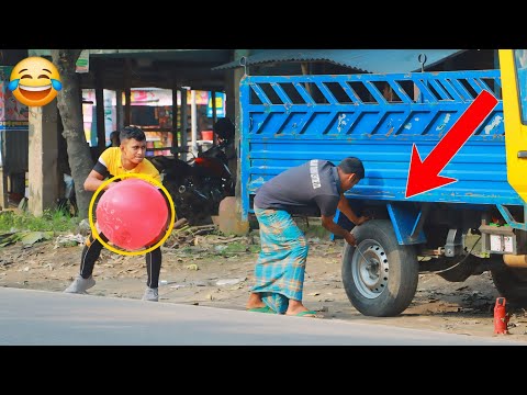 Update Tyre Blast PRANK with Popping balloons | Crazy REACTION with Popping Balloon Prank - So Funny