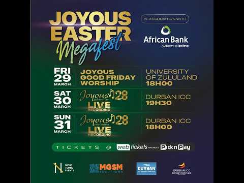 JC Goes To KZN for Easter 2024, from March 29th-31st. Recording JC 28 #joyouscelebration #DurbanICC