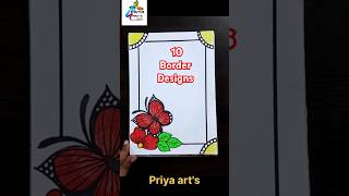 butterfly border designs | border design for project | 10 border designs    #shorts # #borderpattern