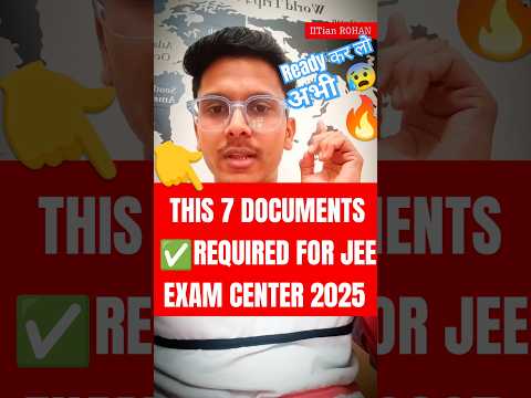 Documents Required For Jee Mains Exam Center ✅| Dress Code | JEE Mains Admit Card 2025 #jee #shorts