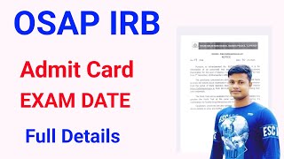 OSAP IRB Admit Card, EXAM DATE Full Details FM Manoj