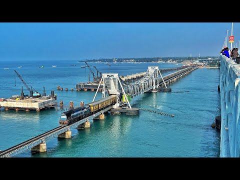 Chasing MEENAKSHI Express over PAMBAN Bridge : Indian Railways | March 2022