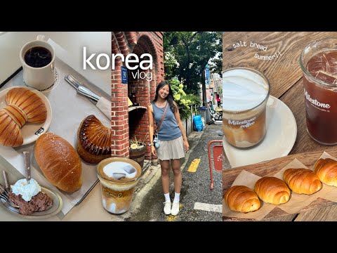 korea vlog | salt bread bakeries, coffee, haircut/perm @ chahong, shopping, stationary, photo booths