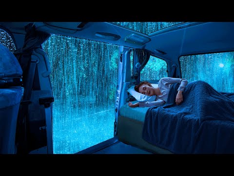 Sounds Rain & Thunder on Cozy Car ⚡ Relaxing Nature Sounds to Deep Sleep, Beat Insomnia, White Noise