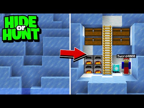 Secret ICE MOUNTAIN Base in Minecraft Hide Or Hunt!