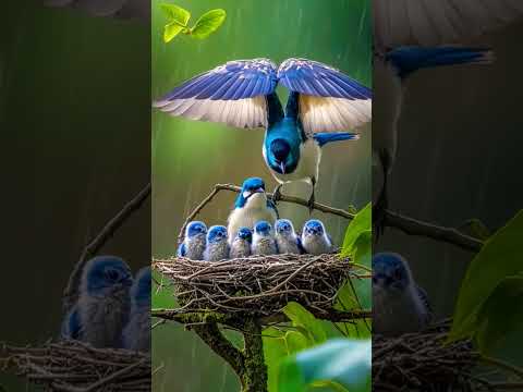 motherbird's rain toprotect own child.. #naturesounds .... #birdsounds #nature