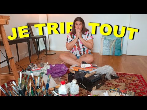 VLOG : je range TOUT mon atelier de peinture  ( et vous montre mon matériel )