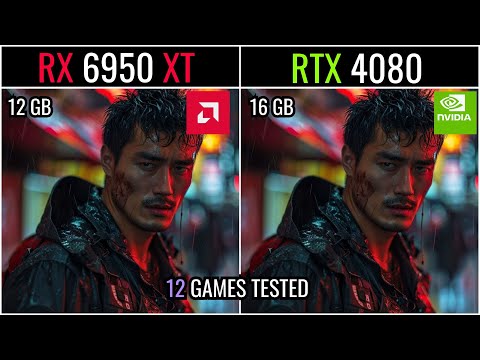 RX 6950 XT VS RTX  4080  : 12 GAMES TESTED AT 1080P - 2K - 4K