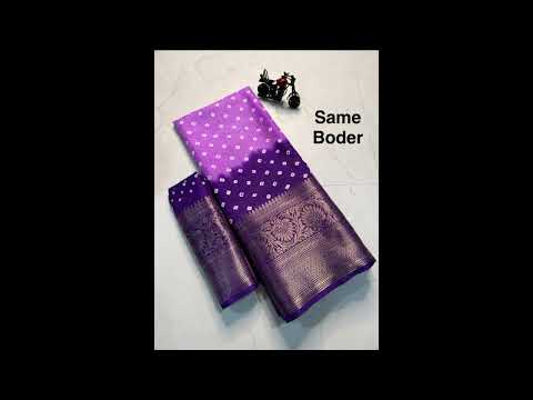 Pure Dola Silk Bandhani Saree With Jacquard Border || Matching Blouse || Rs.850-