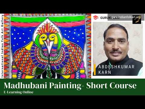 Madhubani Painting Learn Online from Artist Abhdhesh Kumar Karn, Gurukulam