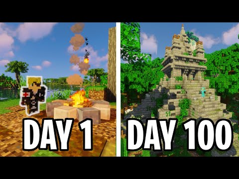 I Spent 100 Days Building a Jungle Civilization in Minecraft Creative...