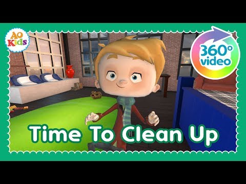 Time to Clean Up (360° Video) | Kid's Cleanup Song