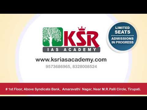 KSR IAS Academy : Admissions Open 2020