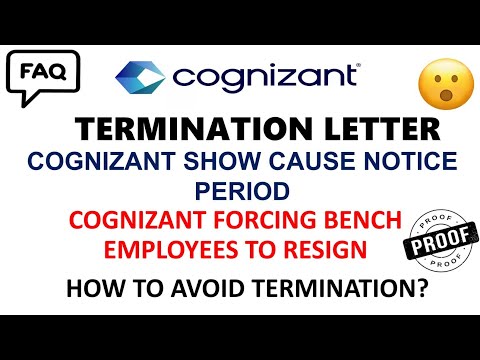 Cognizant Termination letter|Cognizant Show Cause Notice|Cognizant Forcing Bench Employees to Resign