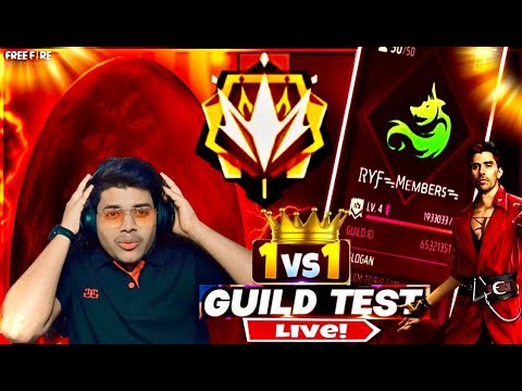 🔴FREE FIRE LIVE GUILD TEST CUSTOM ROOM | FF LIVE GUILD TEST |#fflive  #liveguildtest #shorts #ryf