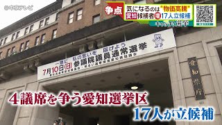 【参院選】４議席を争う愛知選挙区　１７人が立候補