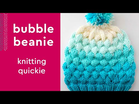 My Popular Bubble Beanie Hat #bubblebeanie #bubblestitch #studioknit #knittingpattern