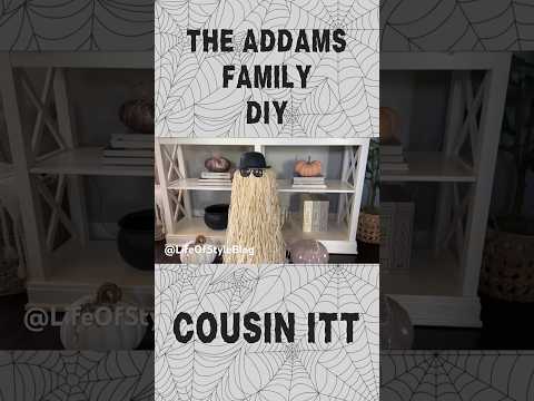 HALLOWEEN Dollar Tree DIY | Cousin It 🕷️🕸️ Addams Family #shorts #shortsvideo #dollartreediy #diy