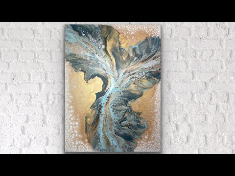 Gold Pearl Cell & Dutch Pour Combo with Consistency Tips | Acrylic Pour Tutorial & Art Therapy