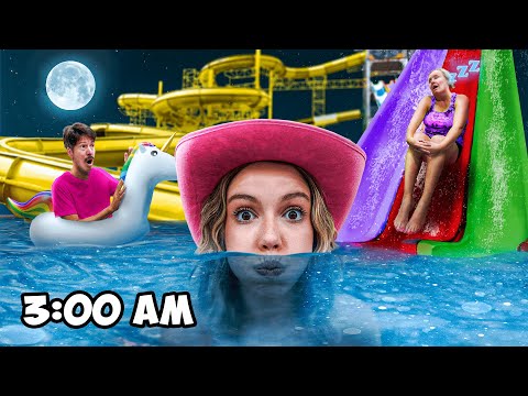 OVERNIGHT In My WATERPARK 24 Hour CHALLENGE!