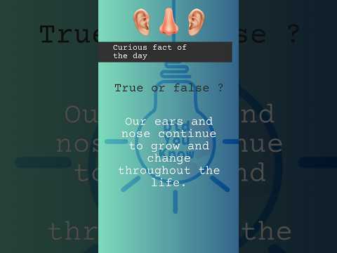 Did you know ? Ears and nose continue to grow throughout the life.