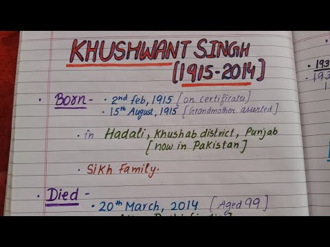 Part-1 Khushwant Singh | Biography and Works | Master Cadre English #ugcnet #tgt #pgt #mastercadre