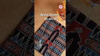 Kraftistic' s chanderi ajrakh suit sets |  chanderi fabric suits design #shorts #ytshorts #suits