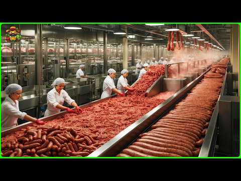 Sausage Mega Factory: How They Make Millions of Sausages In Factory With Modern Technology