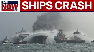 Crashed cargo ship burns off England coast | LiveNOW from FOX