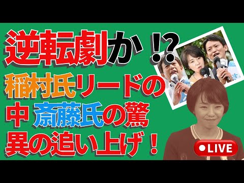 逆転劇か⁉️💥 稲村リードの中、斎藤氏の驚異の追い上げ！