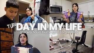 REALISTIC DAY IN MY LIFE| grocery haul | home gym | closet clean out | stay at home mom of 4✨