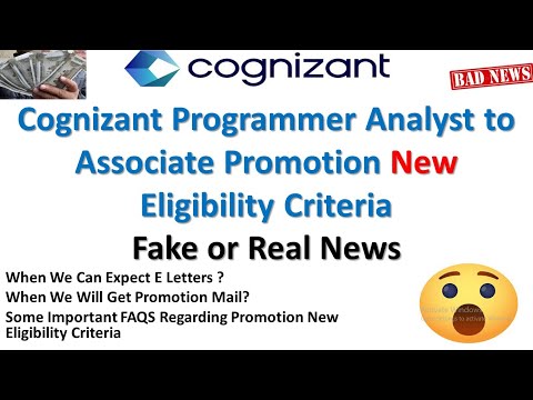 Cognizant PA to A Promotion New Eligibility Criteria | Cognizant Promotions Eligibility Criteria