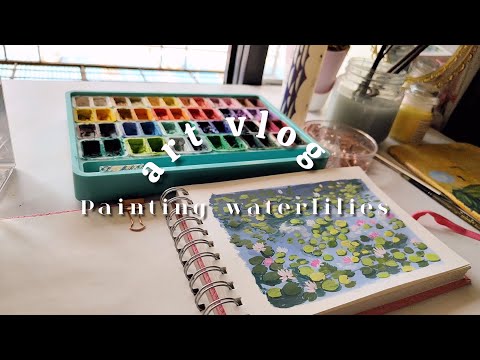 art vlog | painting waterlilies | sitback tutorial ✨