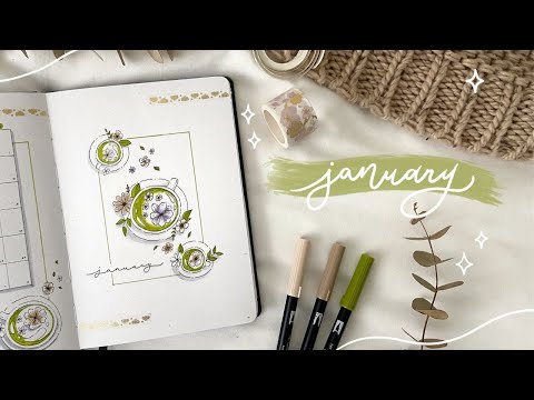 PLAN WITH ME ~ January 2022 Bullet Journal Setup ~ Tea Spread