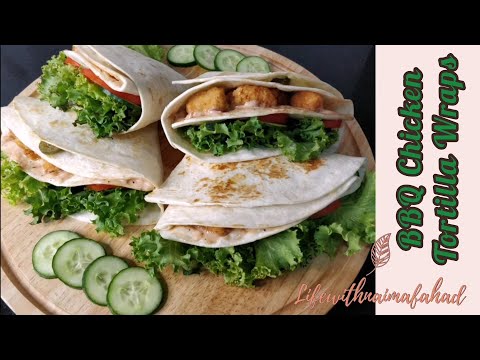 BBQ Chicken Tortilla Wraps / Healthy Chicken Cheese Wraps 😋